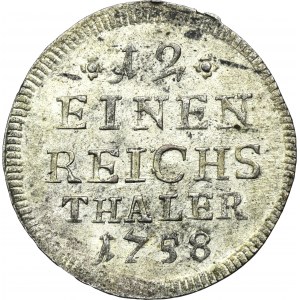 Německo, Sasko-Hildburghausen, Ernst Frederick III, 1/12 tolaru (2 haléře) 1758 - Vzácné