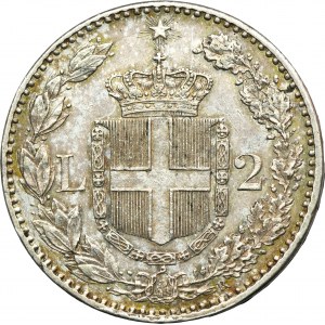 Taliansko, Umberto I, 2 Lira Rím 1887 R