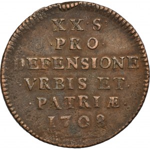 France, City of Lille, 20 Sols 1708
