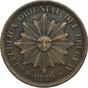 Uruguaj, 4 Centésimos Birmingham 1869 H