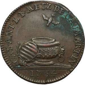 Francie, Lotrinsko, město Metz, křestní žeton 1754