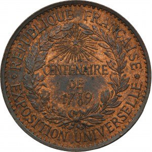 France, Medal on the occasion of the Universal Exhibition on the occasion of the centenary of the fall of the Bastille 1889
