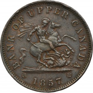 Kanada, Horní Kanada, žeton, 1 pence 1857