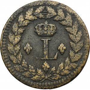 Francúzsko, Louis XVIII, 1 Décime Strasbourg 1815 BB