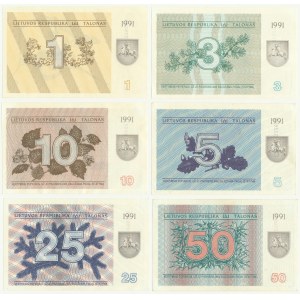 Litva, sada 1-50 talonas 1991 (6 ks)