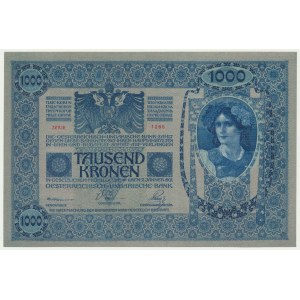 Rakúsko, 1 000 korún 1902 - zelený podtlač -