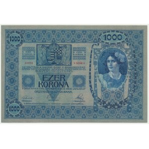 Rakúsko, 1 000 korún 1902 - zelený podtlač -