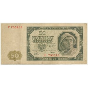 50 złotych 1948 - P - numeracja sześciocyfrowa - RZADKI i NATURALNY