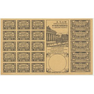 Warsaw, food card for potatoes 1916 - 5 -.