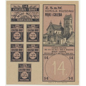 Warsaw, food card for bread and flour 1916 - 14 -.