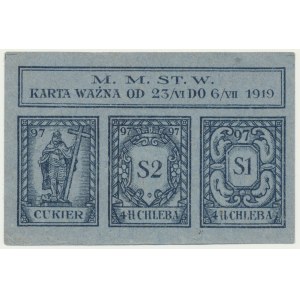 Varšava, karta na chlieb a cukor 1919 - 97 -