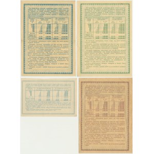 National Loan for the Development of Poland's Forces, set of 10-500 zloty 1951 bonds (4 pieces).