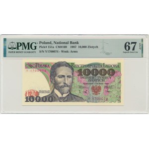 10,000 PLN 1987 - Y - PMG 67 EPQ