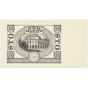 100 zloty 1940 - black print on PWPW paper - obverse clean -.