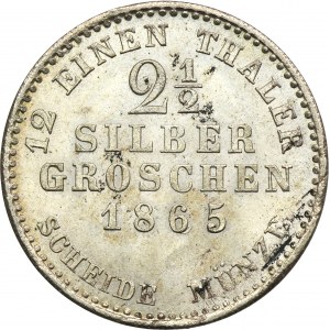 Germany, Electorate of Hessen, Friedrich Wilhelm I, 2 1/2 Silberg groschen 1865