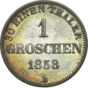 Německo, Oldenburské velkovévodství, Petr II, 1 Groschen Hannover 1858 B