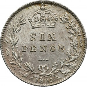 Great Britain, Victoria, 6 Pence London 1895