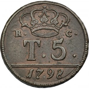Taliansko, Neapolské kráľovstvo, Ferdinand IV, 5 Tornesi 1798 P