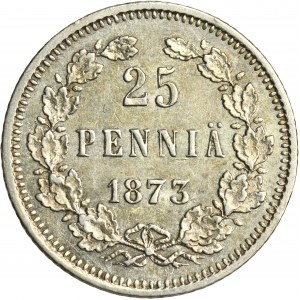 Finland, Autonomia, Alexander II, 25 Penniä Helsinki 1873 S