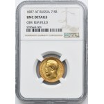 Russia, Nicholas II, 7 1/2 Rouble Petersburg 1897 AГ - NGC UNC DETAILS