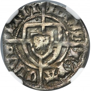 Teutonic Order, Paul von Rusdorf, Schilling with long cross undated - NGC AU55