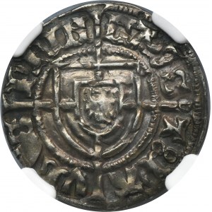 Teutonic Order, Paul von Rusdorf, Schilling with long cross undated - NGC AU58