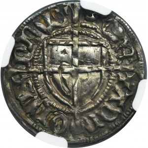 Teutonic Order, Paul von Rusdorf, Schilling with long cross undated - NGC AU58