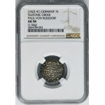 Teutonic Order, Paul von Rusdorf, Schilling with long cross undated - NGC AU58