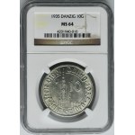 Freie Stadt Danzig, 10 guldenů 1935 Radnice - NGC MS64 - KRÁSNÁ