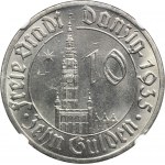 Freie Stadt Danzig, 10 guldenů 1935 Radnice - NGC MS64 - KRÁSNÁ