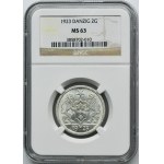 Freie Stadt Danzig, 2 guldenov 1923 - NGC MS63