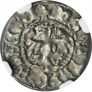 John I Albert, 1/2 Groschen Krakau undated - NGC AU58