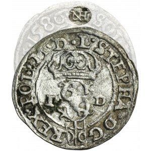 Stefan Batory, Shelag Olkusz 1586 ID NH - RARE, iniciály NH nad korunou