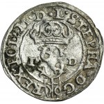 Stefan Batory, Shelag Olkusz 1586 ID NH - RARE, iniciály NH nad korunou