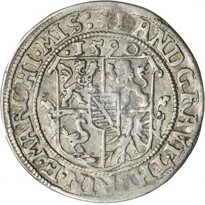 Nemecko, Sachsen-Alt-Weimar, Friedrich Wilhelm and John III, 1/4 Thaler Saalfeld 1590 - Zriedkavé, NEZNAČENÉ