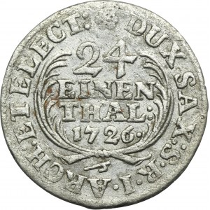 August II Silný, 1/24 tolaru (haléře) Drážďany 1726 IGS