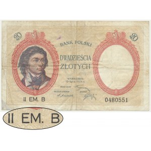 20 zlatých 1924 - II EM.B - VEĽMI ZRADKÁ VARIÁCIA