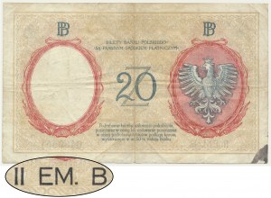 20 złotych 1924 - II EM.B - DUŻEJ RZADKOŚCI ODMIANA