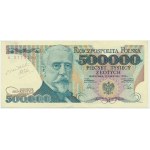 500.000 złotych 1990 - A - pierwsza seria - z autografem Heidricha