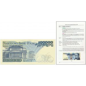 100.000 złotych 1990 - A - ILUSTROWANY w kat. Czesława Miłczaka