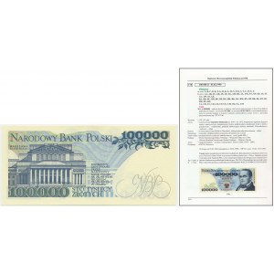 100,000 PLN 1990 - A - ILLUSTRATED in the category of Czesław Miłczak.