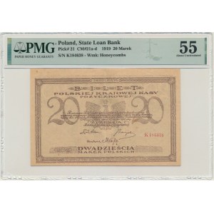 20 marks 1919 - K - PMG 55 - rare series with a comma