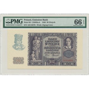 20 złotych 1940 - A - PMG 66 EPQ