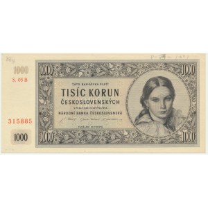 Czechoslovakia, 1.000 Korun 1945 - SPECIMEN -