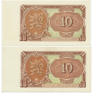 Československo, 10 korun 1953 - MODEL a DNO (2 kusy).