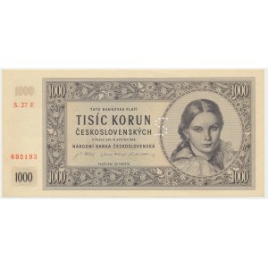 Československo, 1 000 korun 1945 - MODEL -.