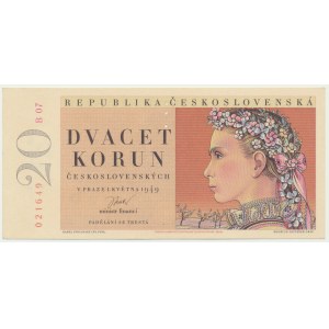 Czechoslovakia, 20 Korun 1949 - SPECIMEN -
