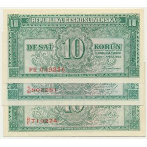 Czechoslovakia, 10 Korun (1945)-50 (3 pcs.)