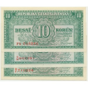 Czechoslovakia, 10 Korun (1945)-50 (3 pcs.)