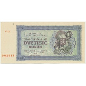 Czechoslovakia, 2.000 Korun 1945 - SPECIMEN -